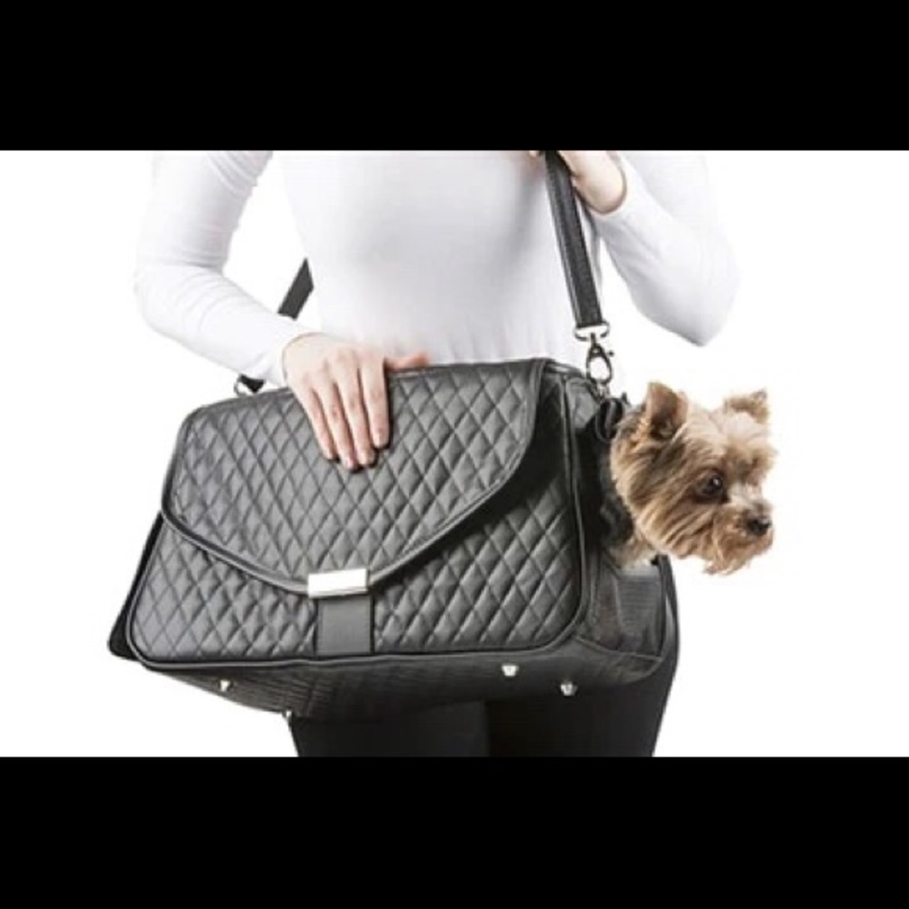 Petote Sierra quilted luxe small dog carrier.